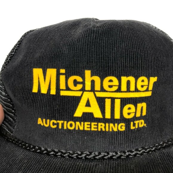 Vintage Michener Allen Auctioneering Ltd. Trucker Hat Mesh Corduroy Rope Cap - Picture 4 of 6